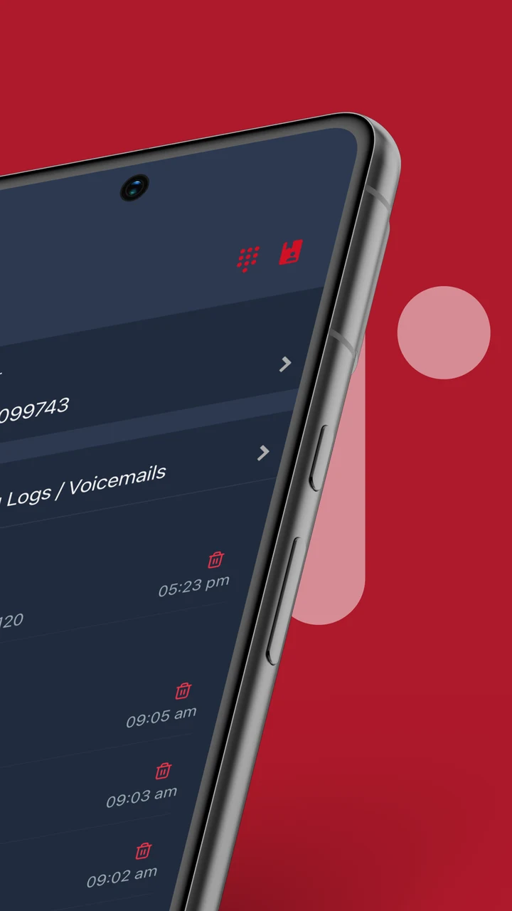 Official Talkyto Android app artwork showing call history and voicemail