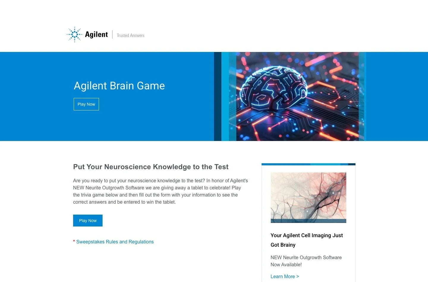 Agilent Brain Game captured project preview