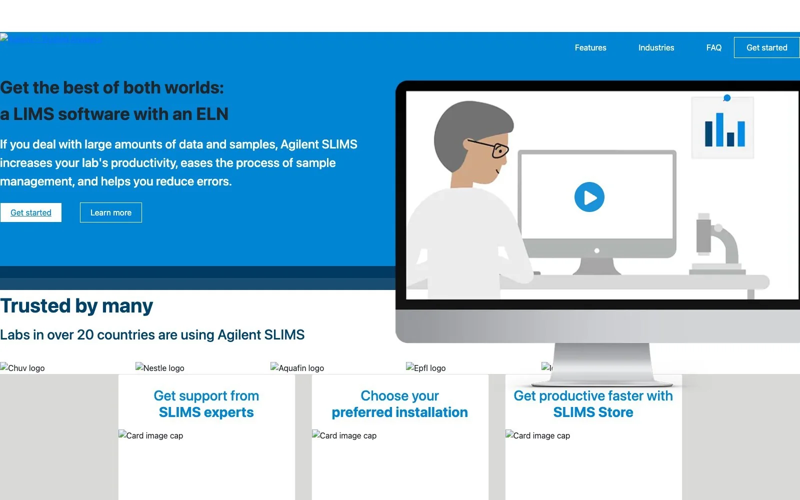 Agilent SLIMS Platform Hub captured project preview