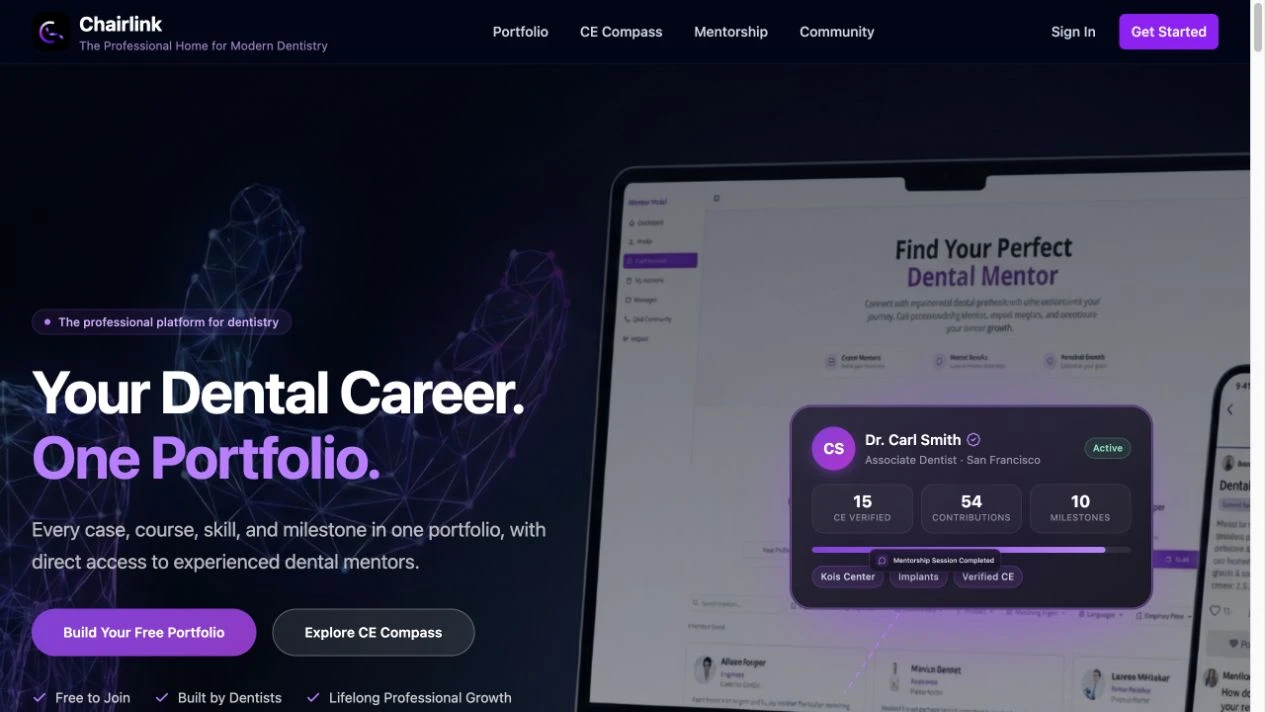 Chairlink homepage preview