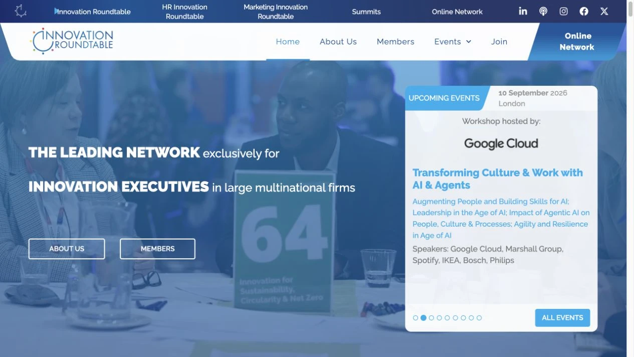Innovation Roundtable homepage preview
