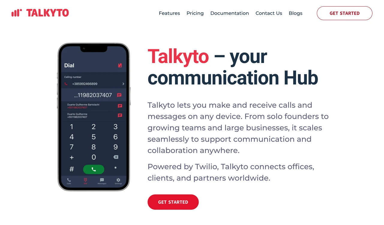 Talkyto public website presenting the product and its purpose