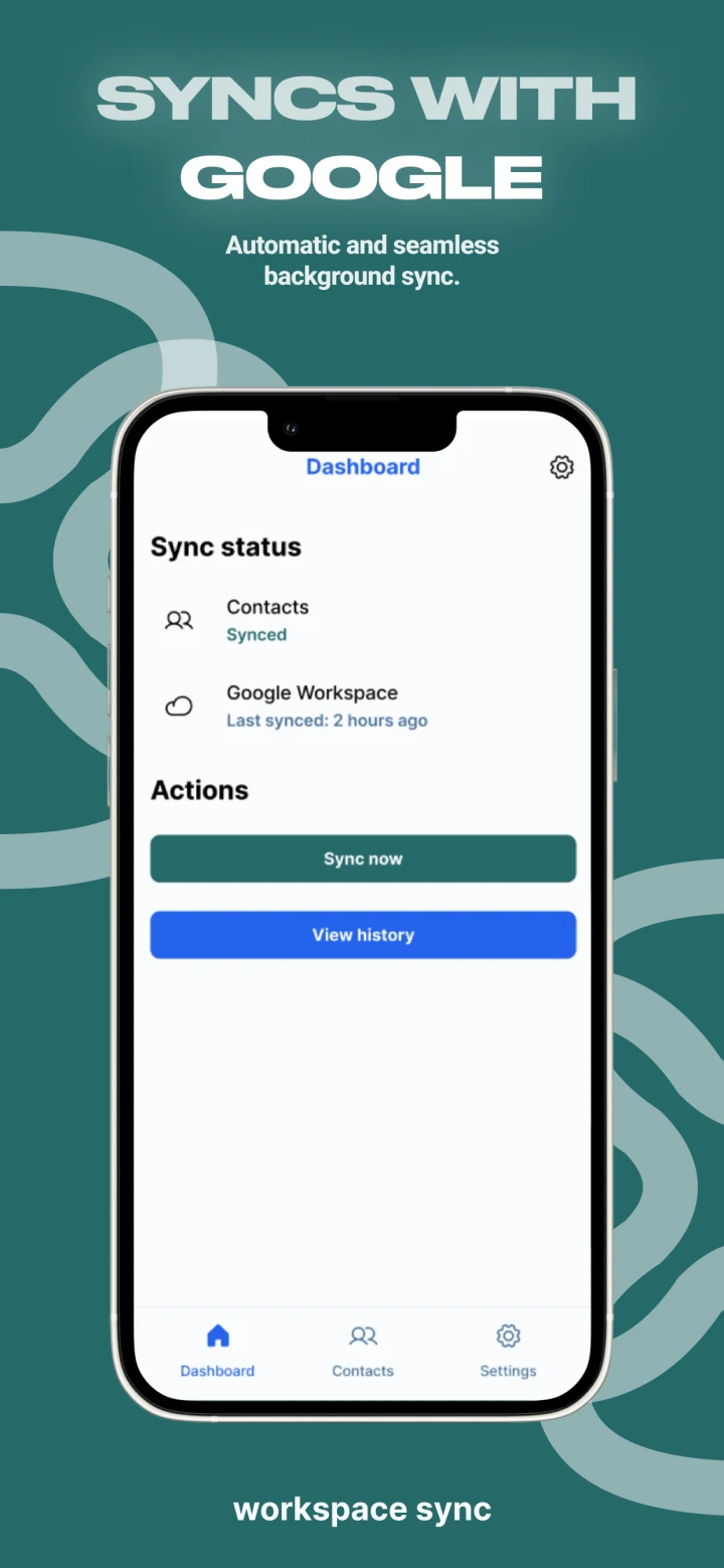 Workspace Sync official Android app-listing image showing a sample Google sync status